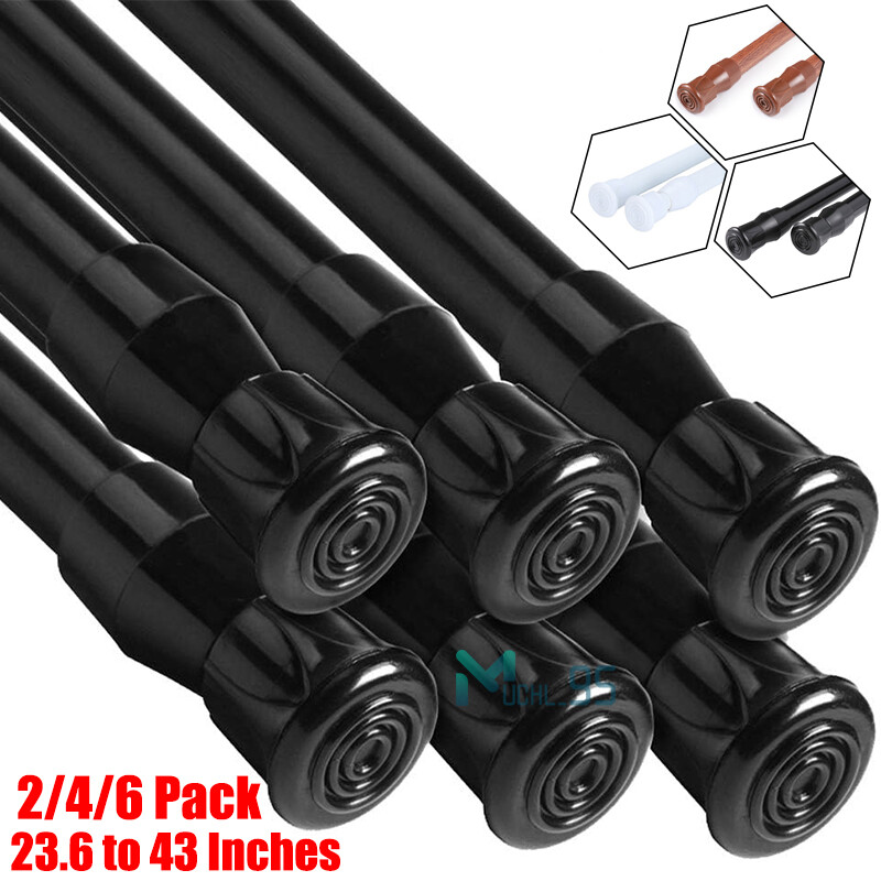 2/4/6pcs Spring Tension Curtain Rod Adjustable 23-44 Inches Curtain Tension Rods