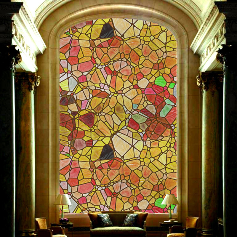 3D Rainbow Glass Privacy Film Stained Static Cling Sticker Frosted Window /Decor