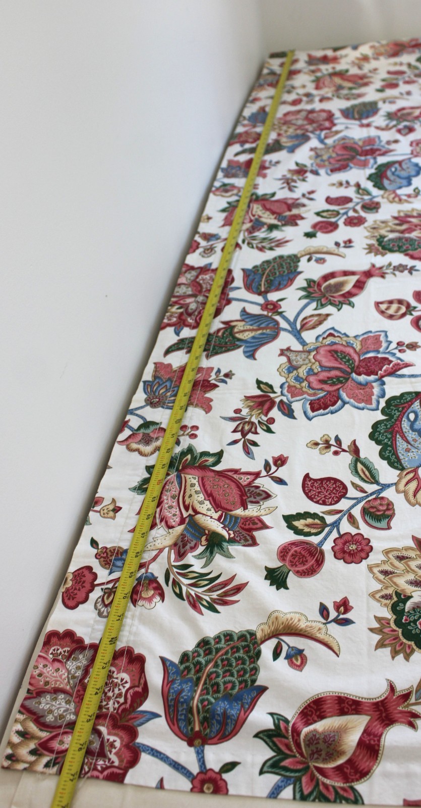 Custom Jacobean Floral Knightsbridge Valance 77×23 Dual Header Vintage 1990s
