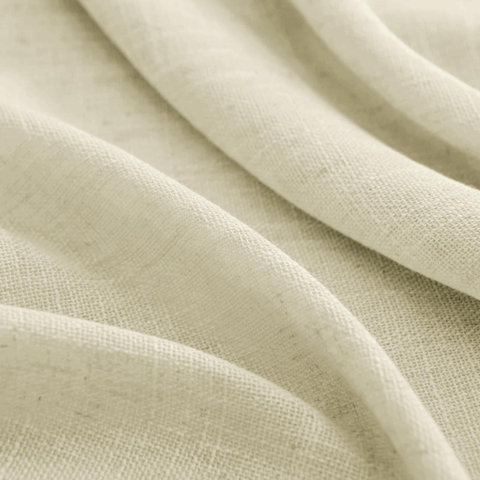Joydeco Linen Curtains Set 2 Panels 52″W x 72″L Natural Light Filtering Drapes