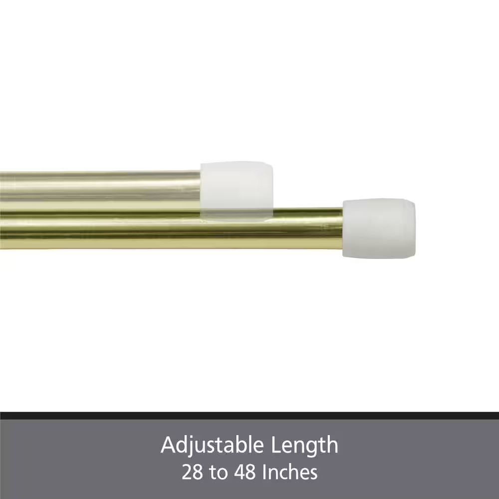 Fast Fit No Tools 28 In. – 48 In. Adjustable Spring Tension Curtain Rod, 7/16 In