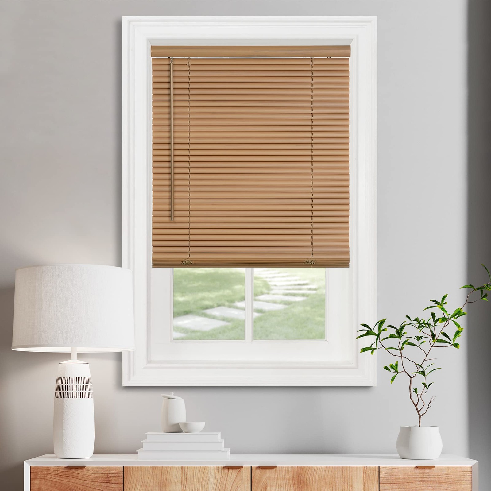 Cordless Light Filtering Mini Blind – 27 Inch Width, 64 Inch Length, 1″ Slat …