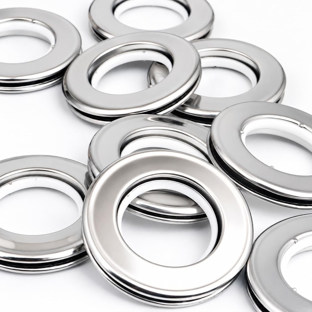 Kuasting Curtain Grommets Surface Stainless Steel 10 Pack Metal Silvery