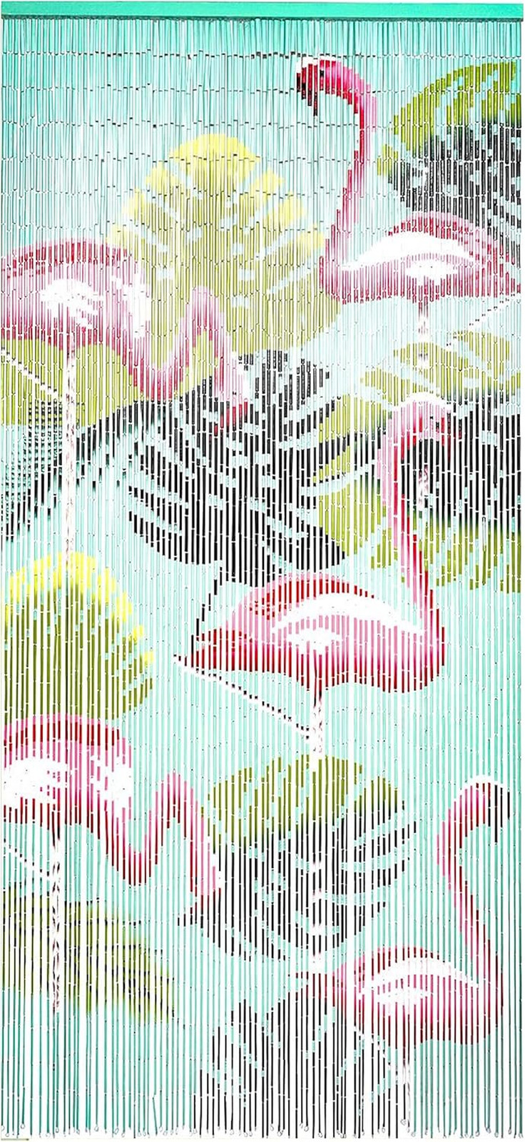 Flamingo Beaded Curtain for Doorways – 35.5″x78″ with 90 Strands