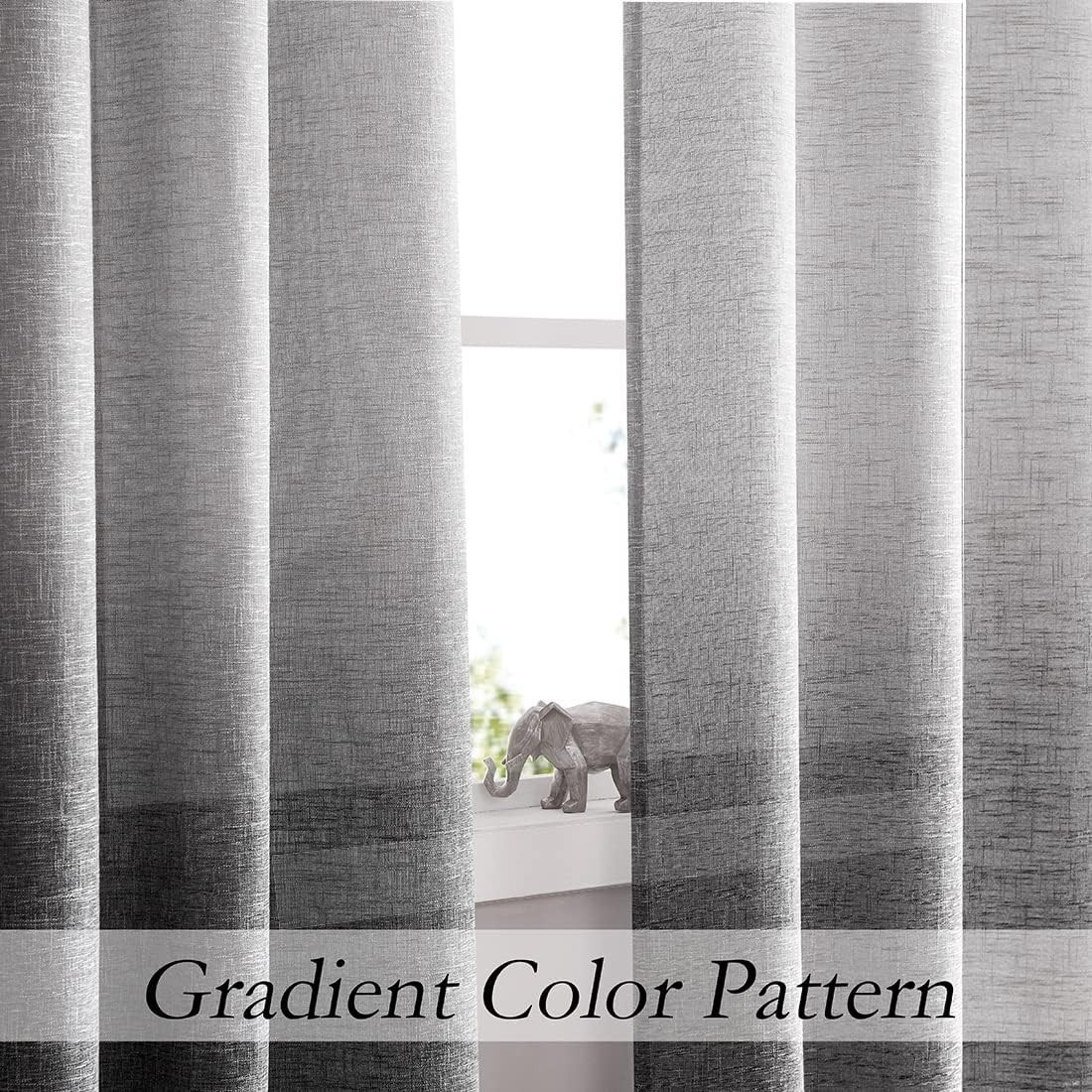 Ombre Light Filtering Door Curtain 100″ Extra Wide Gradient Print on Rayon Blend