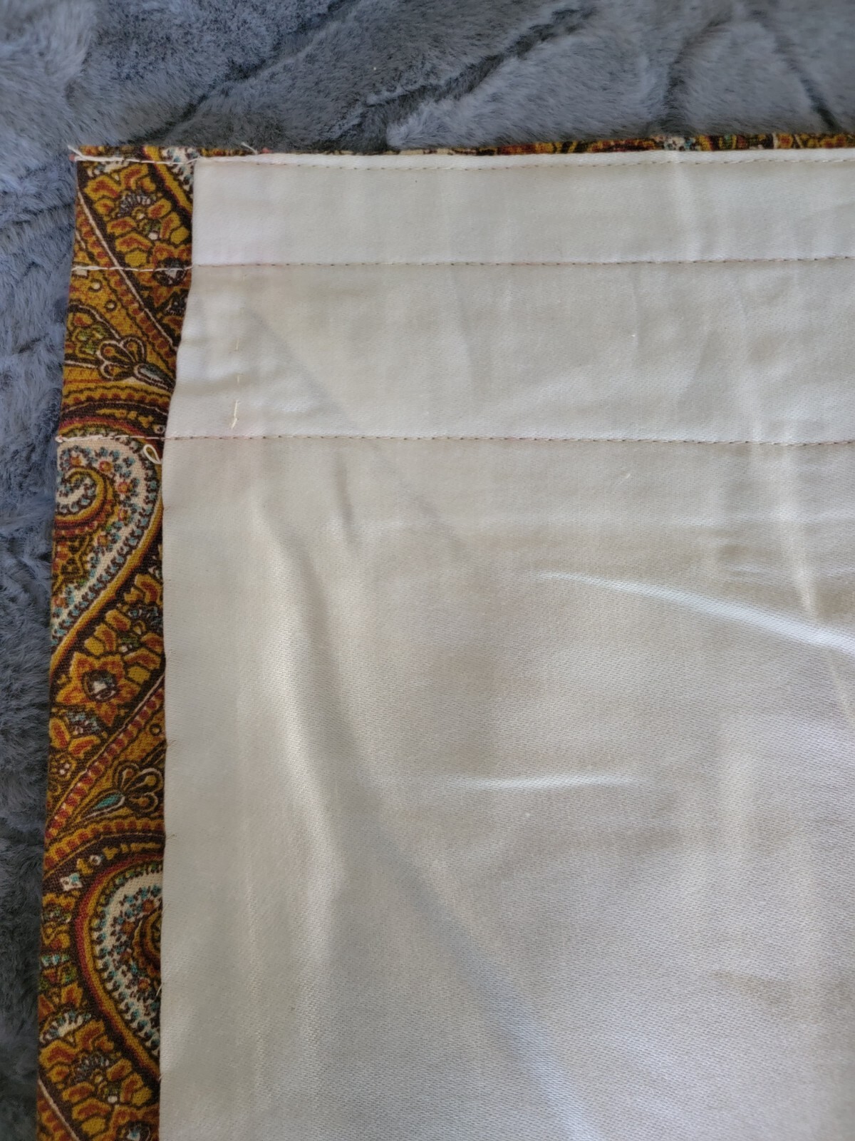 Vintage 1970s Custom Lined Paisley Drapery Panel Extra Wide 139″ x 108″