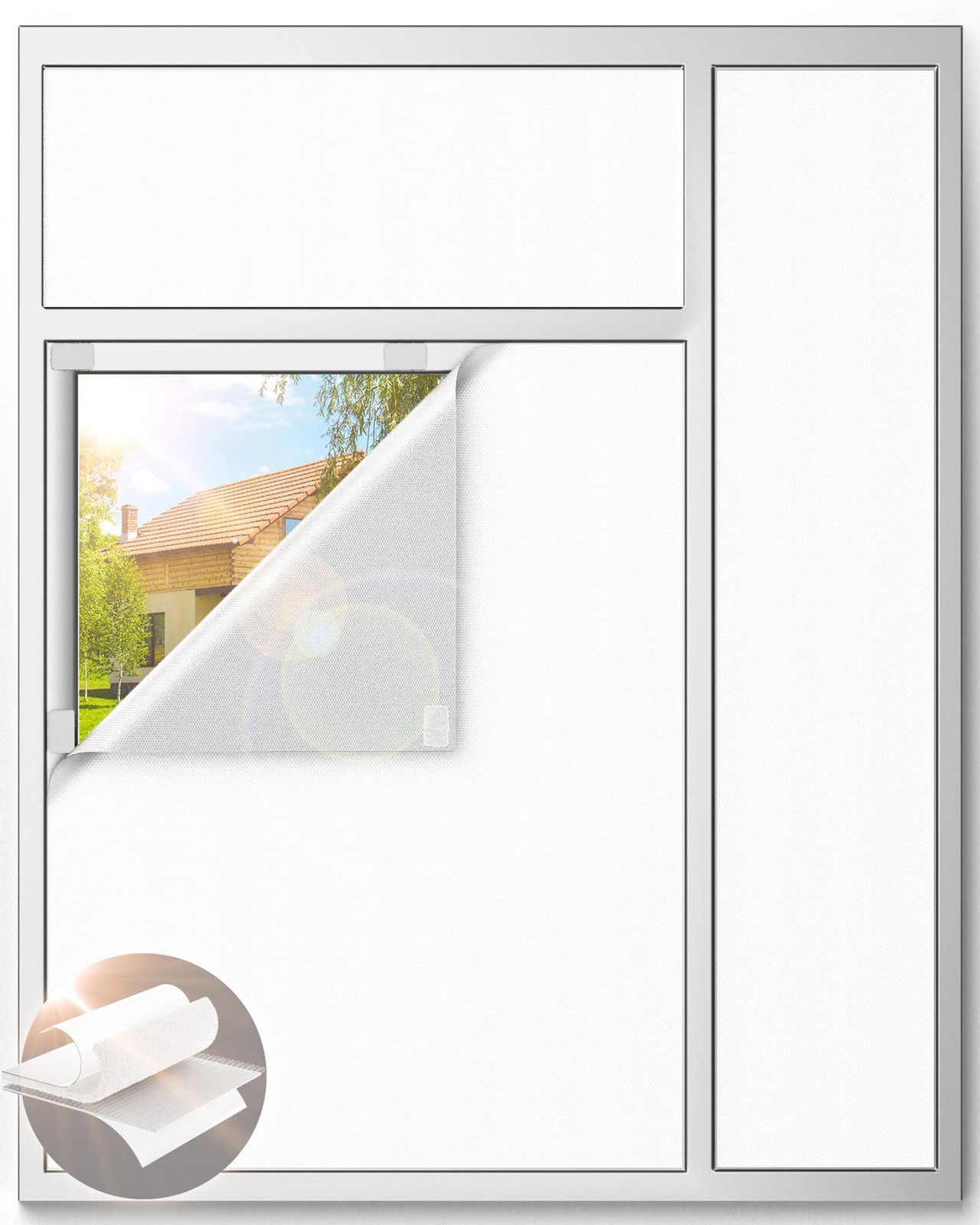 White Blackout Curtains for Bedroom, 100″ x 58″ Portable Blackout Blinds with…