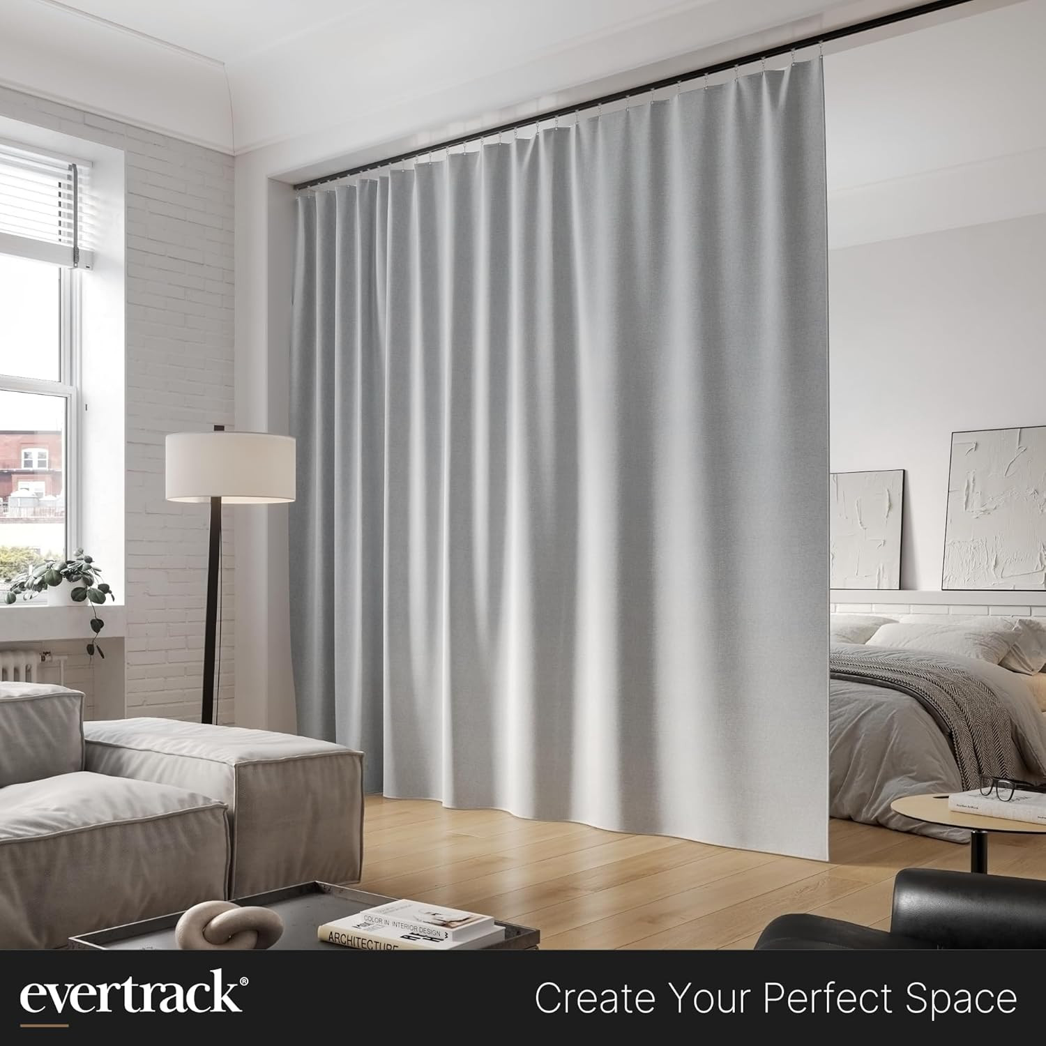 Curtain Track – Ceiling Mounted Curtain Rail for Curtains, Drapes, and Room Divi