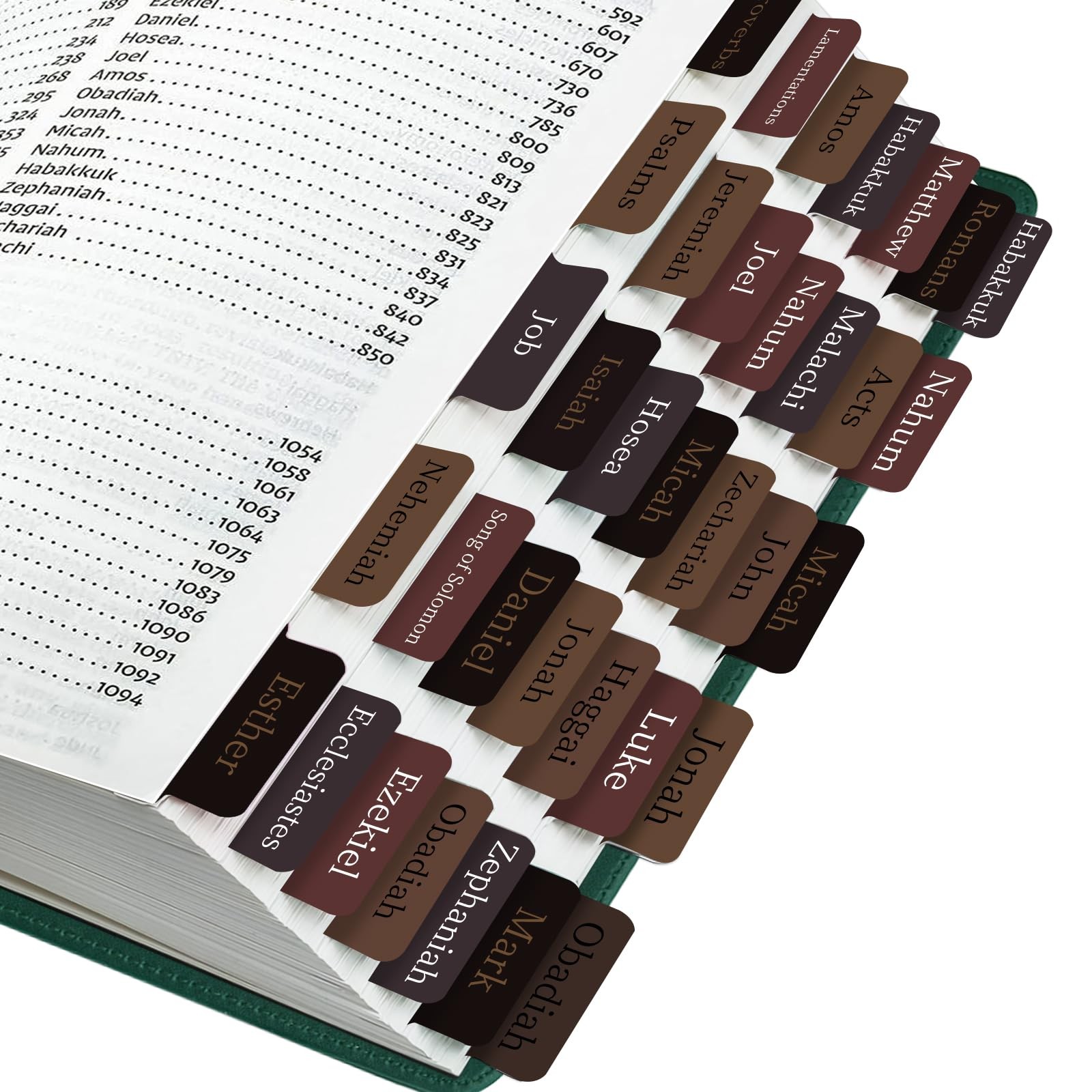 Bible Tabs, Laminated Tabs for Women & Men, 75 Brown