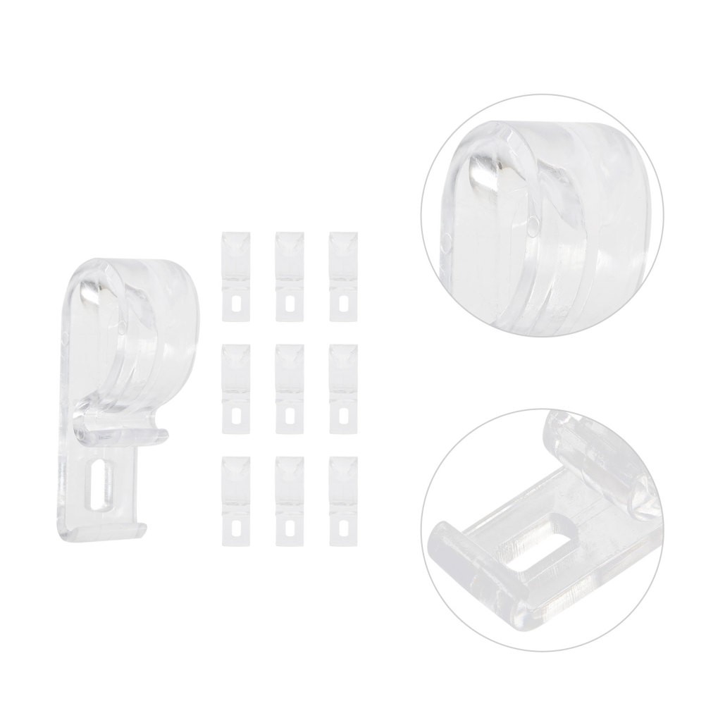10Pcs Flexible Pom Roller Blind Clips Clear Curtain Hooks for Child Safety