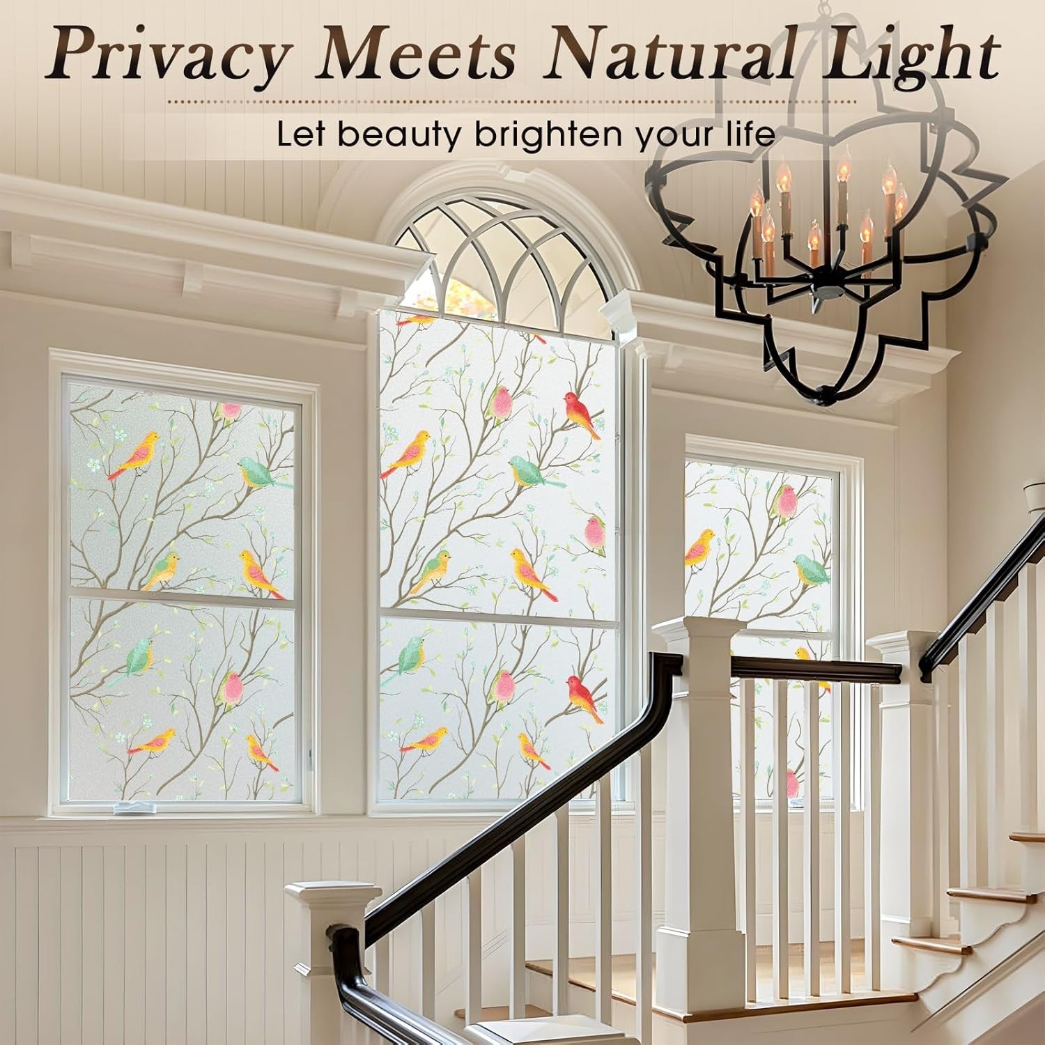 Reusable Frosted Window Film with UV Protection – 93% Privacy, 29.5 x 118 Inch