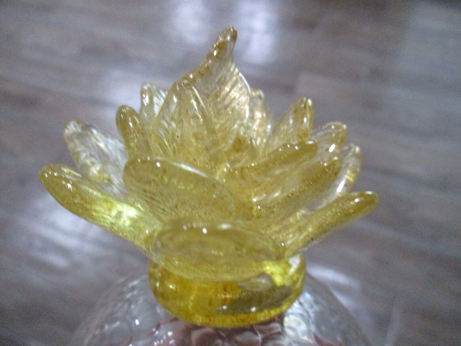Murano Gold Top Pineapple Finial Finesse Murano Glass Curtain Rod Finial