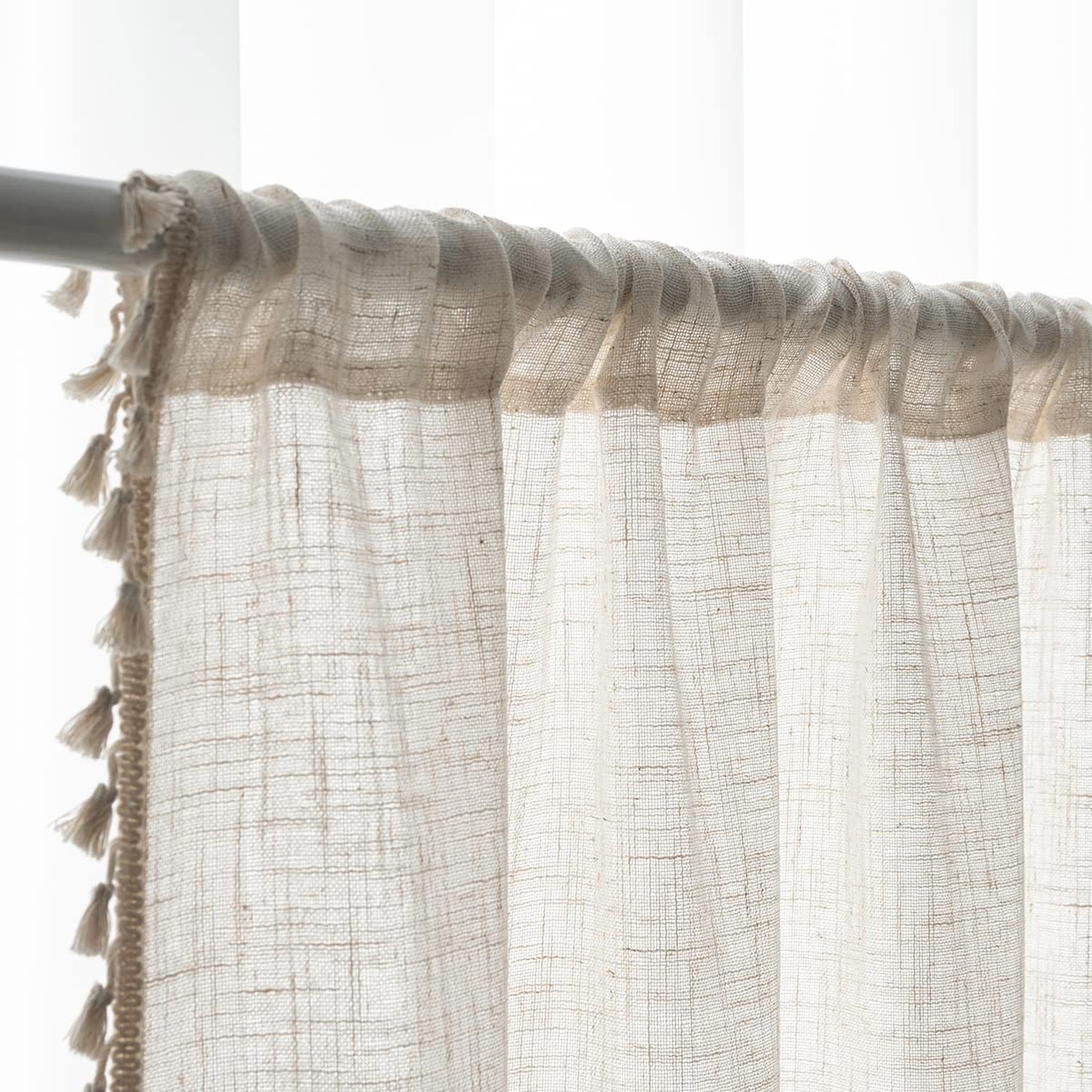 Short Curtains for Small Window Natural Linen Blended Farmhouse Curtains Coun…
