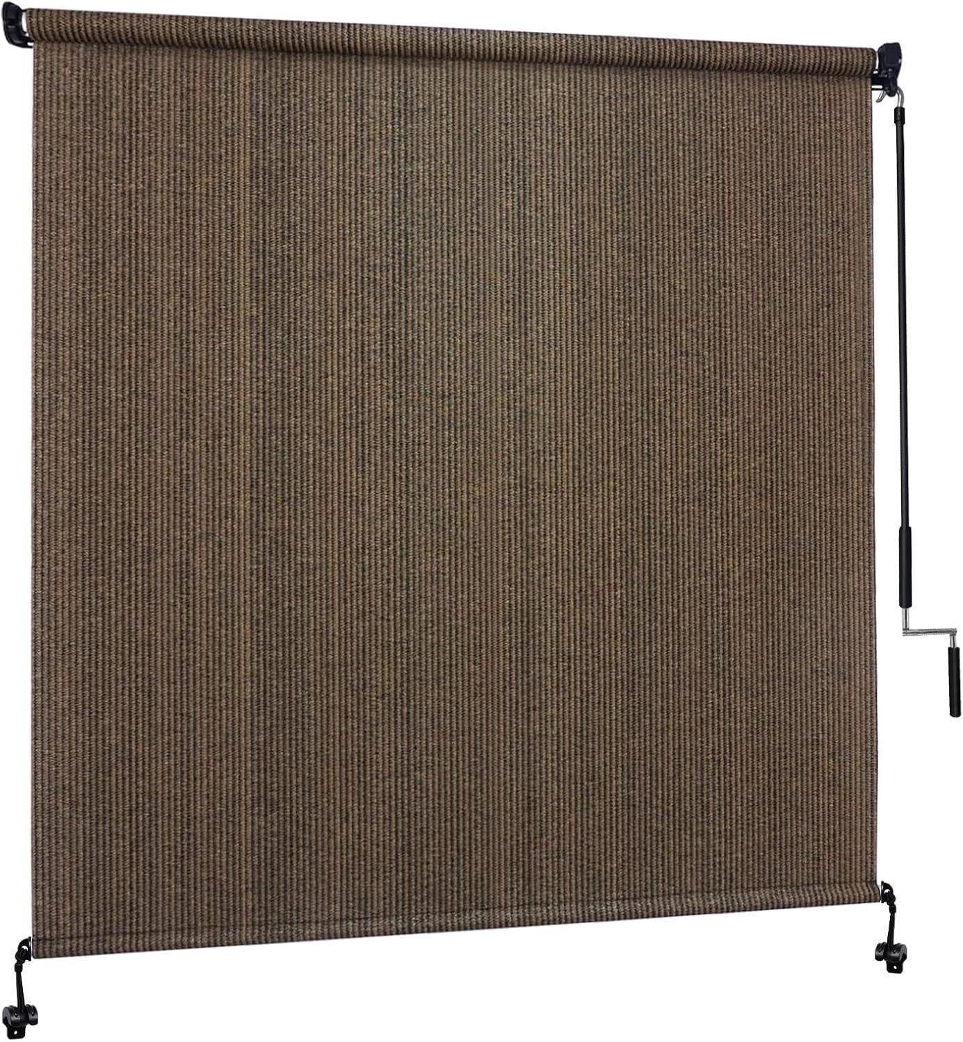 10′ W x 8′ H Outdoor Roller Shades, Cordless Patio Roll Up Outdoor Blinds with 2
