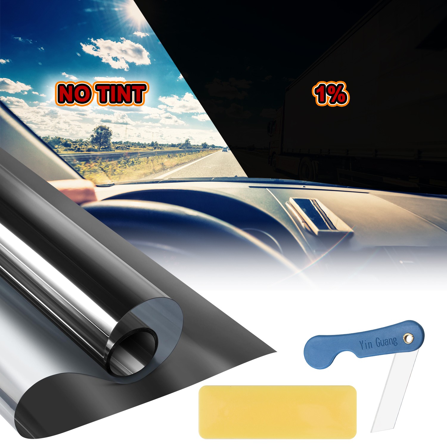 Car Window Tint Film – 20″ x 10FT/20FT Roll,5-50% VLT for Home,Office & Vehicles
