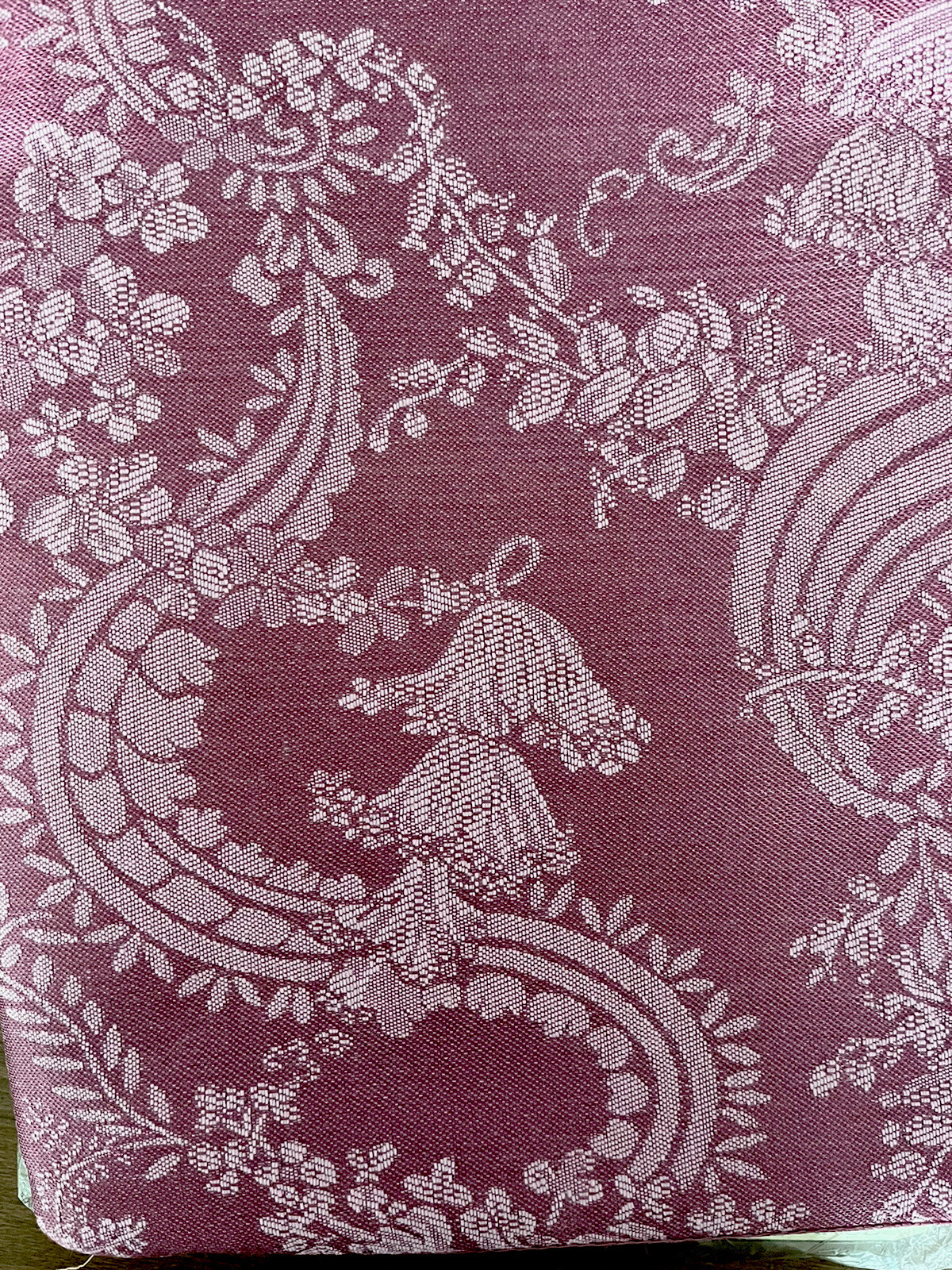 Damask Balloon Valance Rose 68” X 15” Victorian Cottage Style #b10
