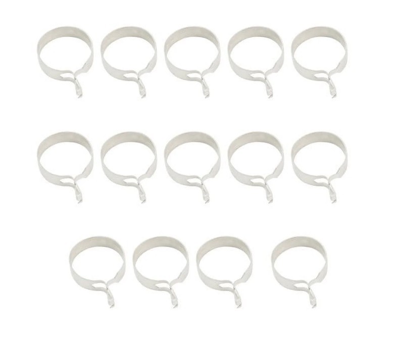 2 Pack Mainstays Set of 14 Café Curtain Rod Clip Rings, 3/4 in. Diameter, Chrome