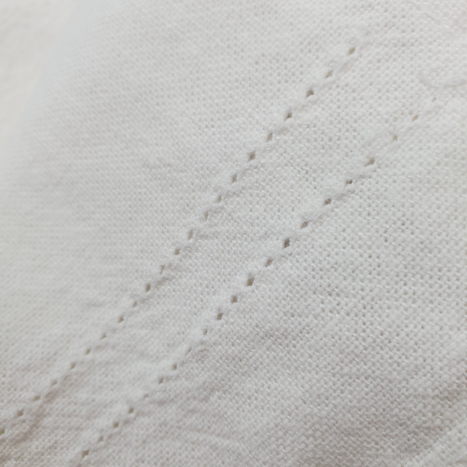 2 Vtg White Rod Pocket Curtain Panels Cotton or Linen 27×34″ Each 54″ Wide Total