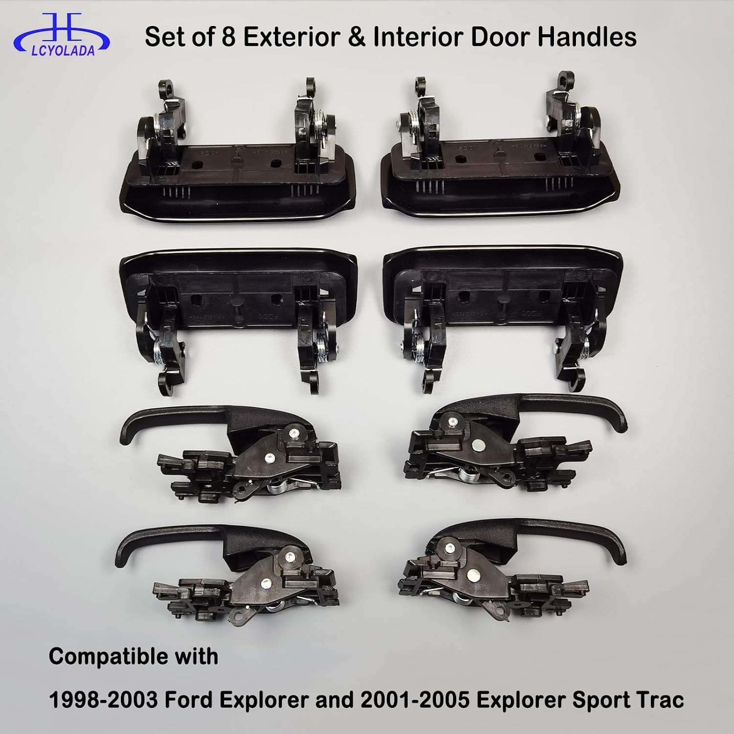 Set of 8 Exterior & Interior Door Handles for 1998-2003 Ford Explorer, 2001-2005