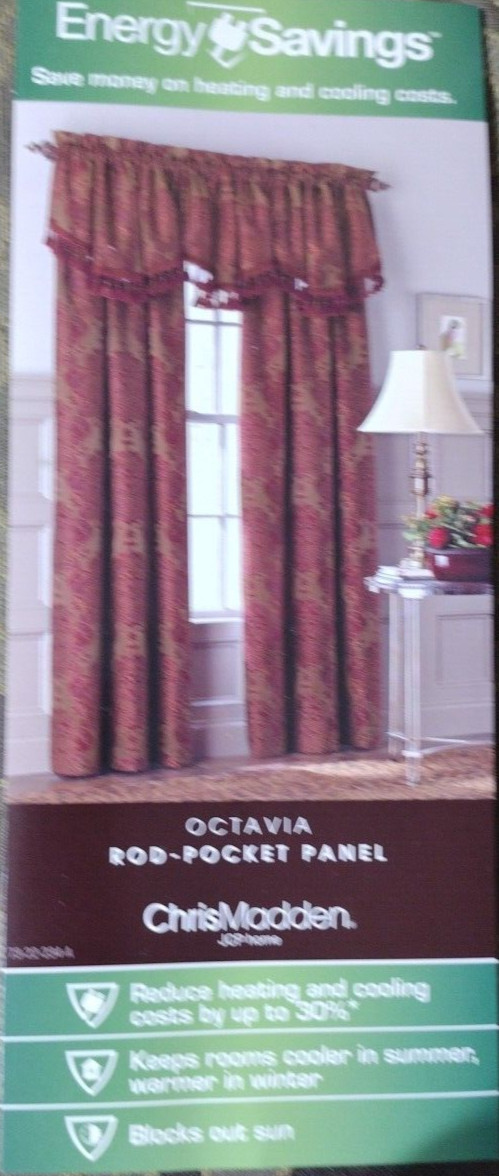 Chris Madden Rod Pocket Curtain Panel OCTAVIA, 50” X 95”, Energy Saving, JCP