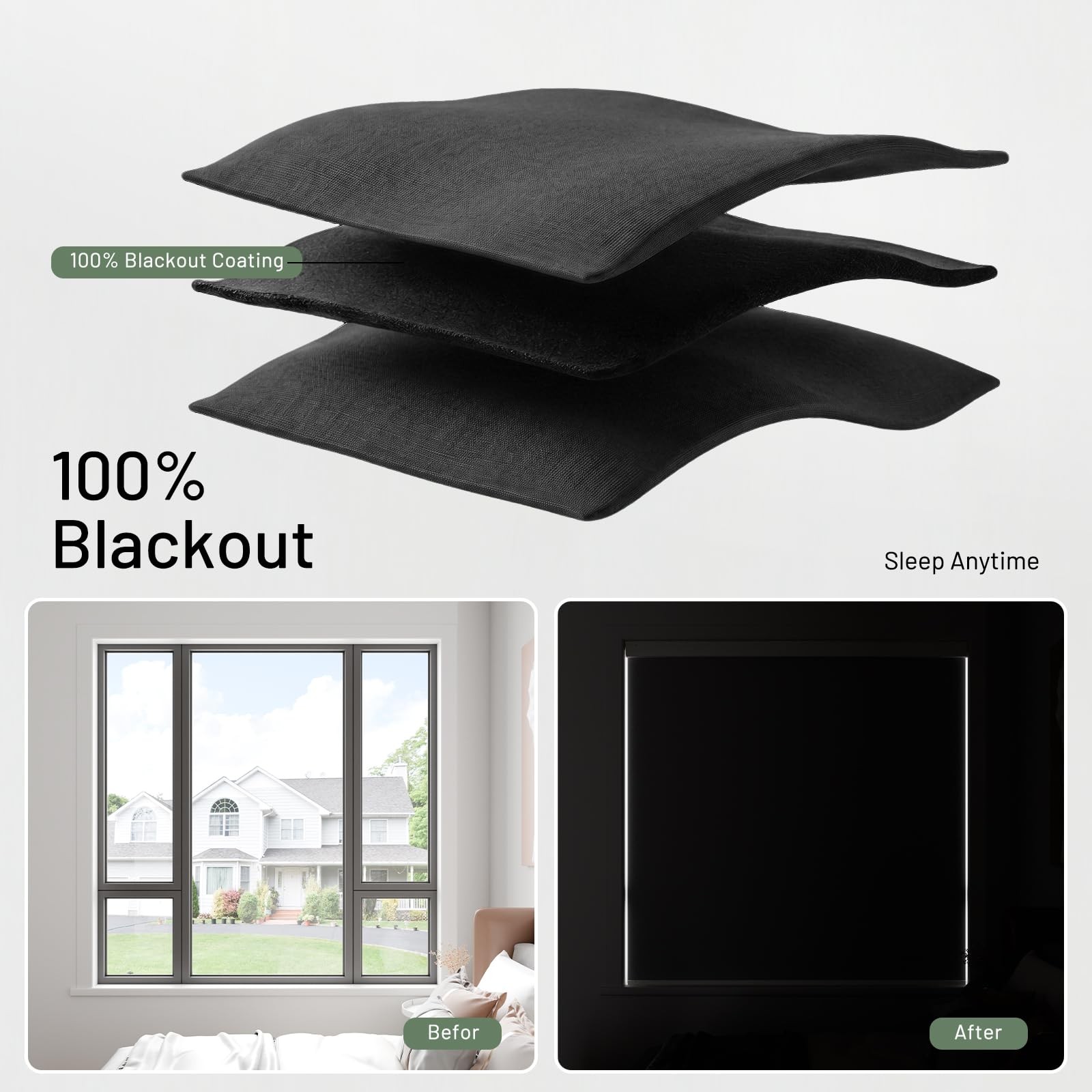 Dongfxk Motorized Blinds Remote Blackout No Drill Cordless Smart Roller Shades
