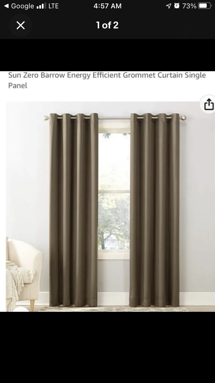 Lichtenburg Sun Zero Blackout Rod Pocket Curtain 100″ x 84″ Gray Beige One Panel