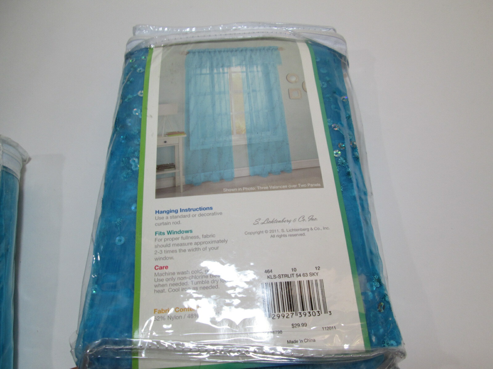 My Home by S. Lichtenberg STARLIGHT Sequince Sheer Panels 2(54″x63″) ~ Blue Sky