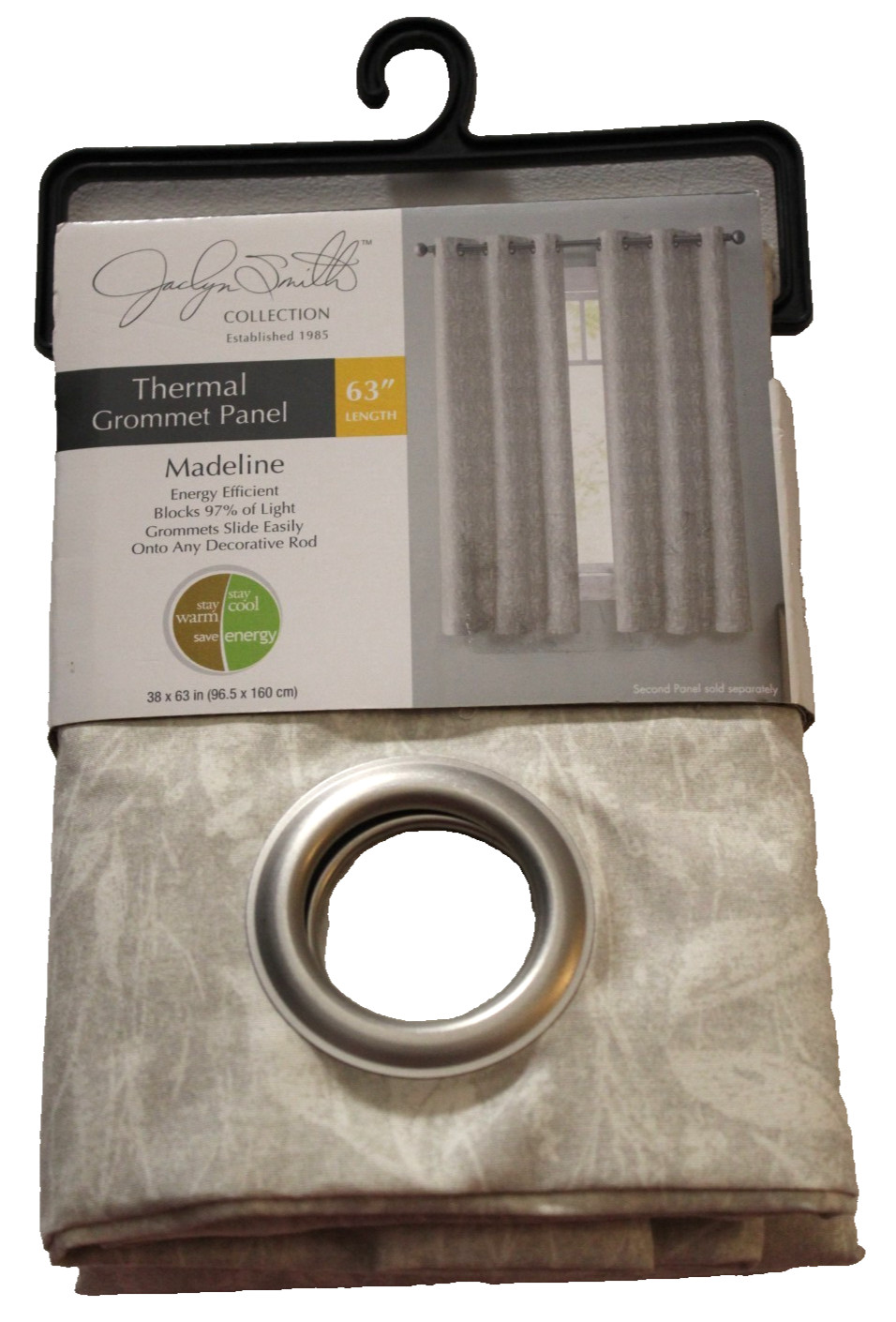 Jaclyn Smith Thermal Grommet Panel Madeline Ivory 63″