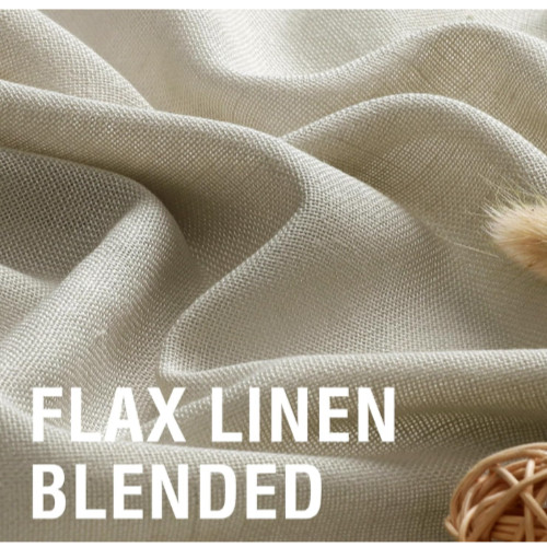 H VERSAILTEX Linen Curtain Panels 52 x 98 Beige Curtains Farmhouse Classic NEW
