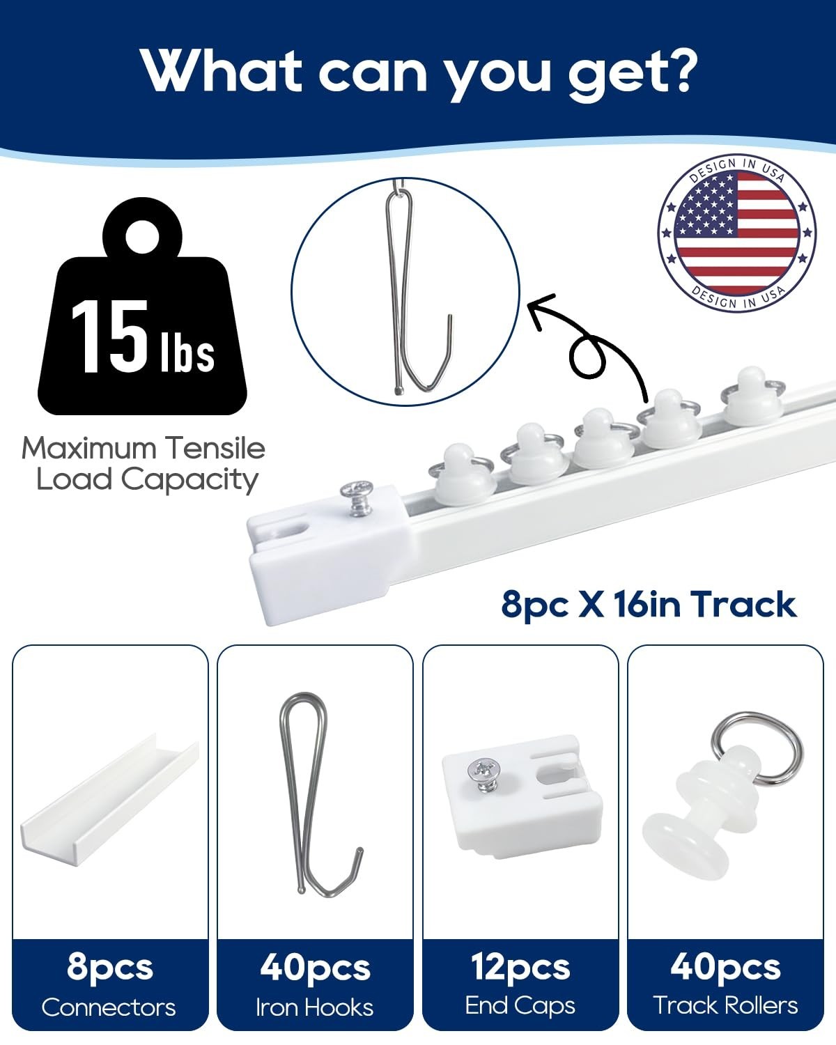 10.5 FT Self-Adhesive Ceiling Curtain Track – No Drill, Easy Install, Curtain Ro