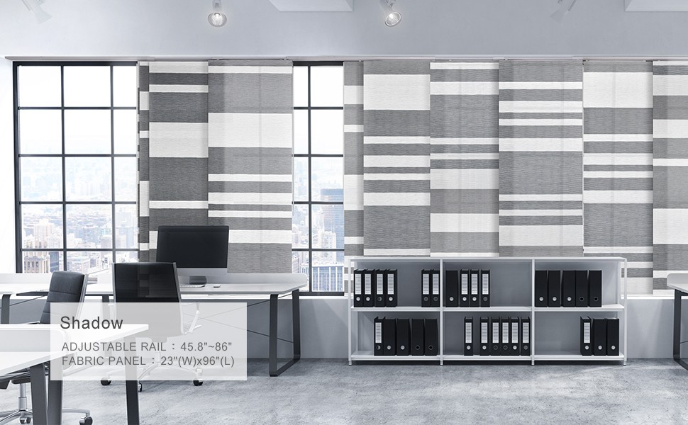 Adjustable Sliding Glass Door Blinds 45.8″- 86″ W x 96″ H, Panel Track Blinds