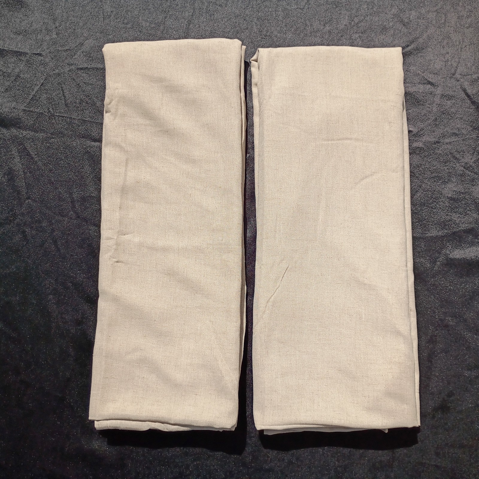 H VERSAILTEX Linen Curtain Panels 52 x 98 Beige Curtains Farmhouse Classic NEW