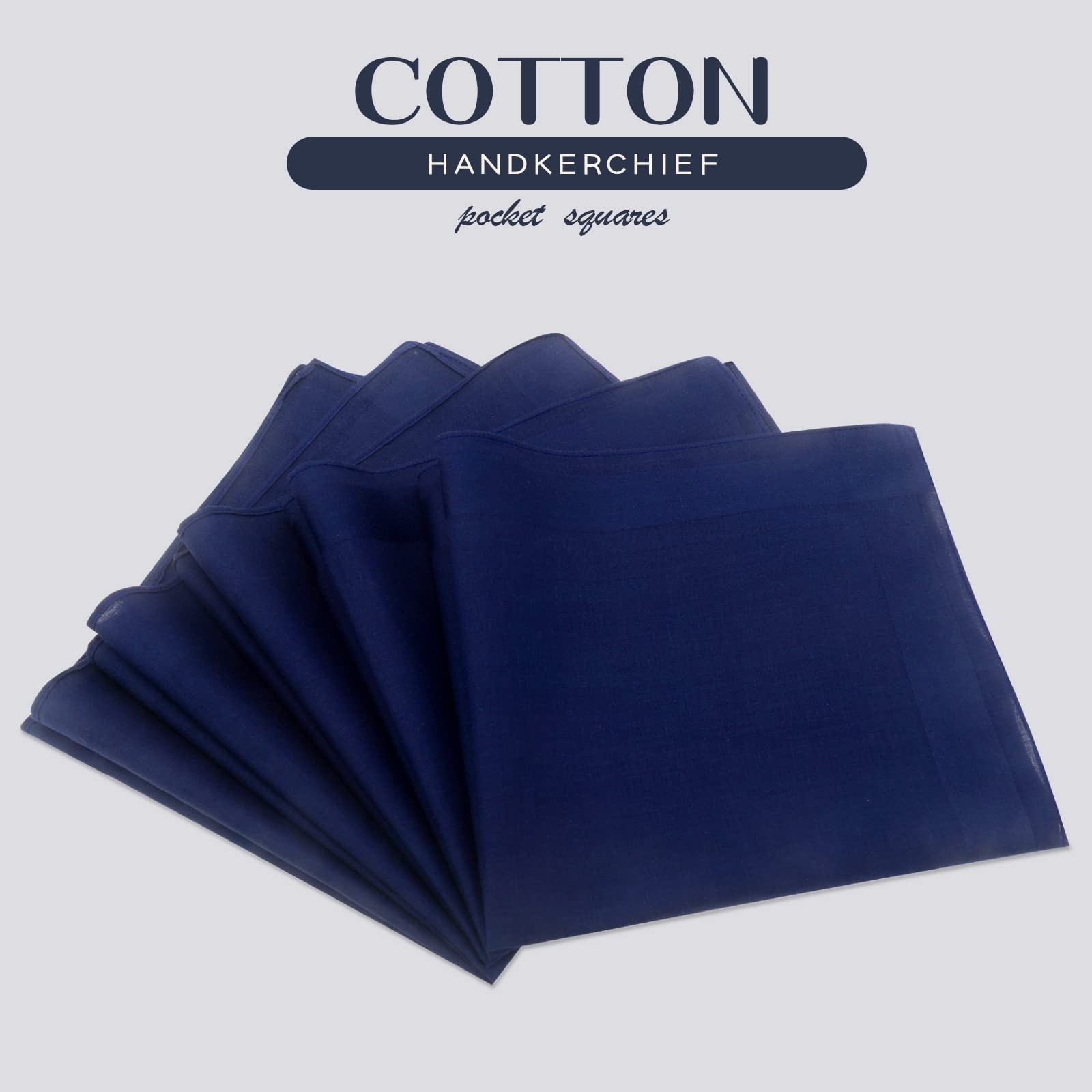 GB Selected Men’s Cotton Handkerchiefs, Assorted Solid Color Pocket Square Ha…