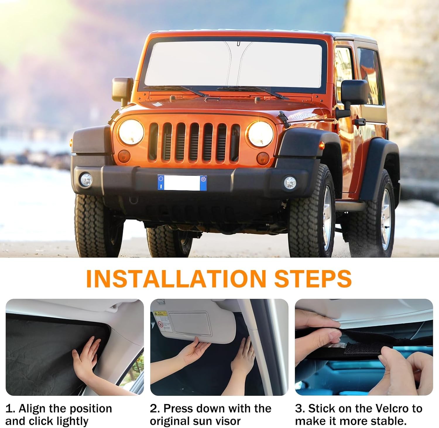 for Jeep Wrangler JL JLU 2018-2026 / Gladiator 2020-2026 Sunshade, Car Front Win