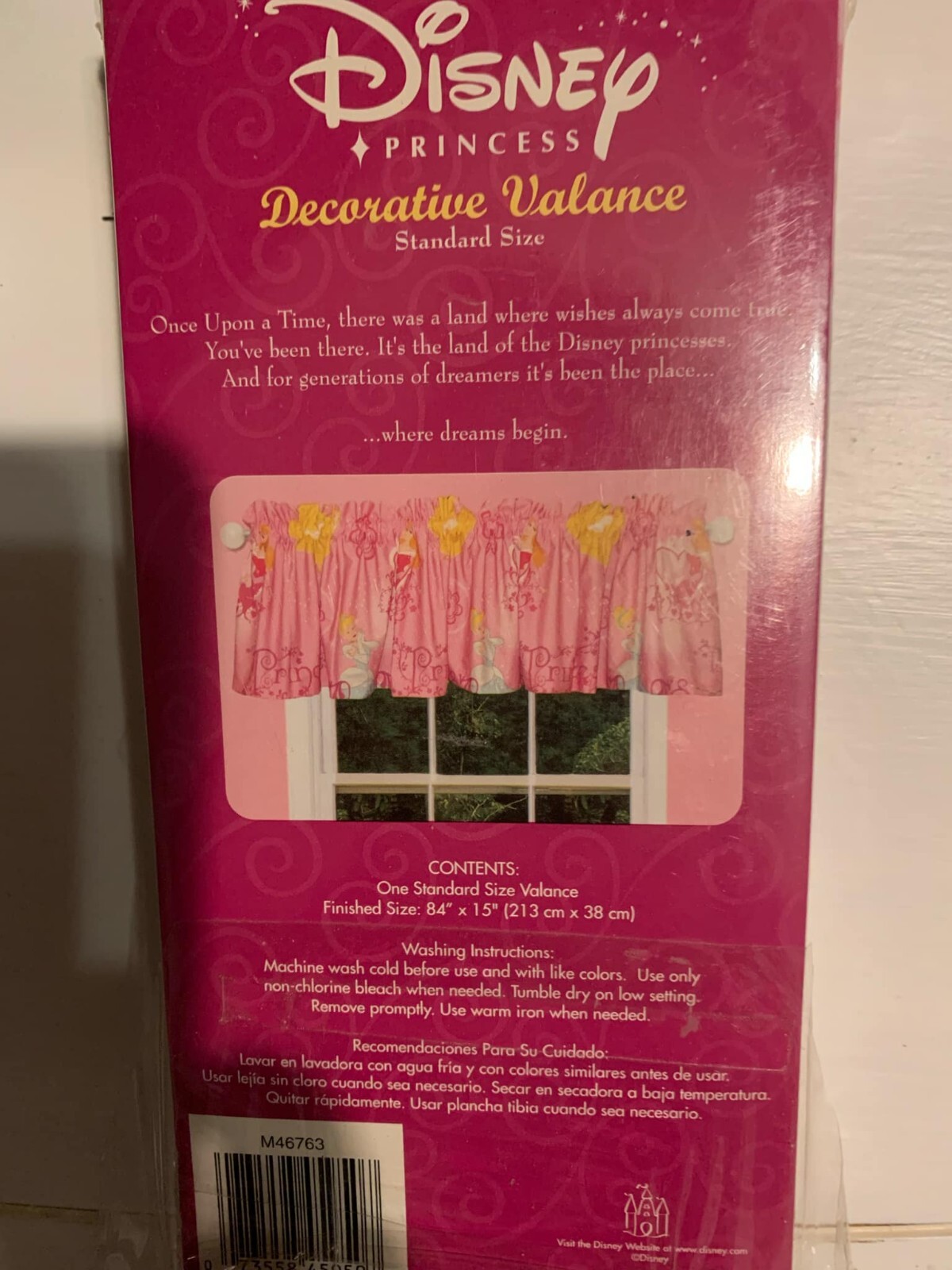 Disney Princess Decorative Pink Valance NWT