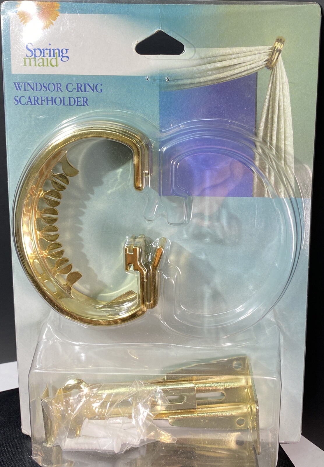 Windsor C-Ring Swagholder/Holdback Curtain Drape Tie-Back 1 Gold Spring Maid
