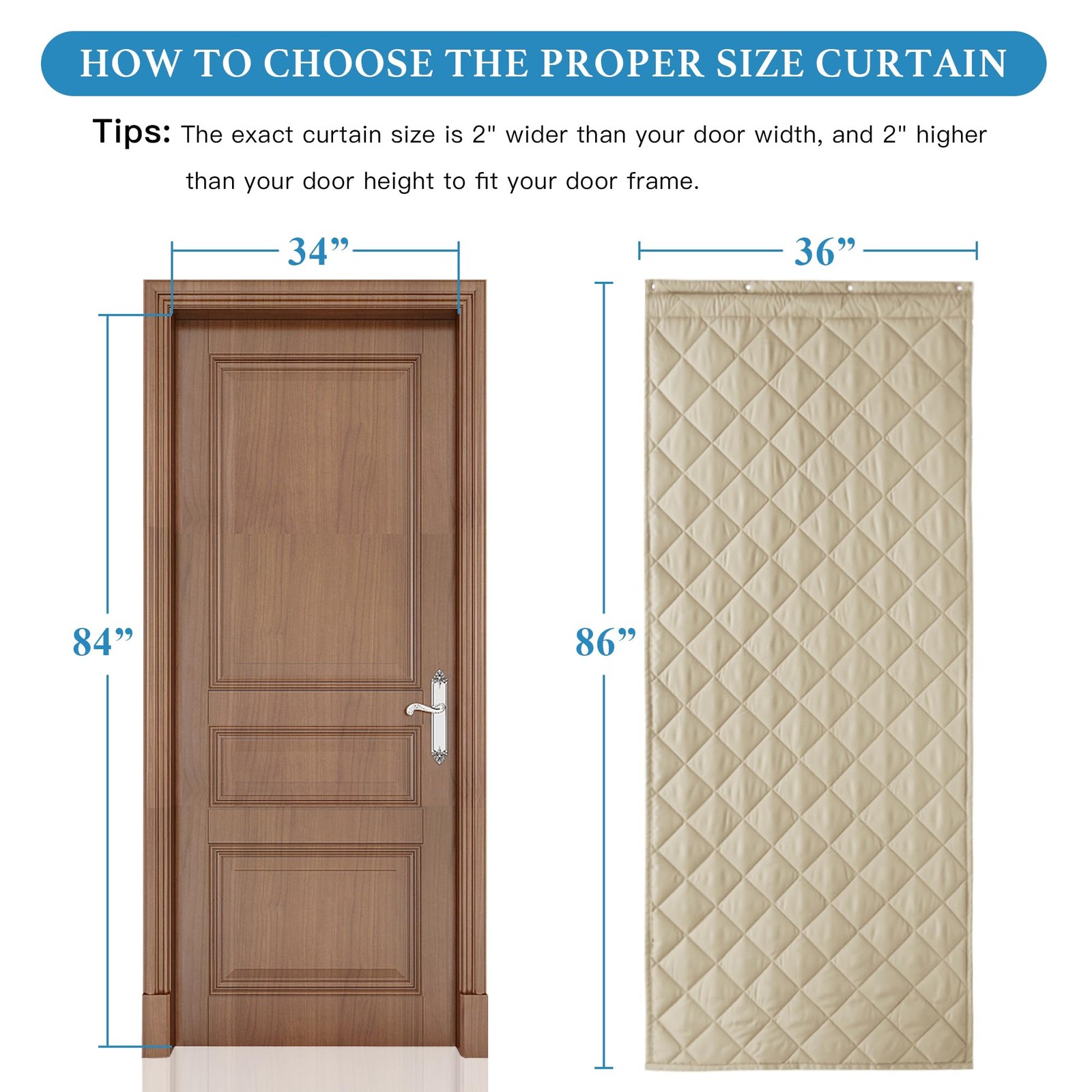 Ryb Home Summer Heat Blocking Thick Quilted Insulated Curtains Thermal