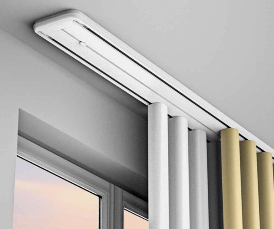Double Track Curtain Rail Ceiling Mounted Heavy Aluminum Duty Curtain 3.3ft