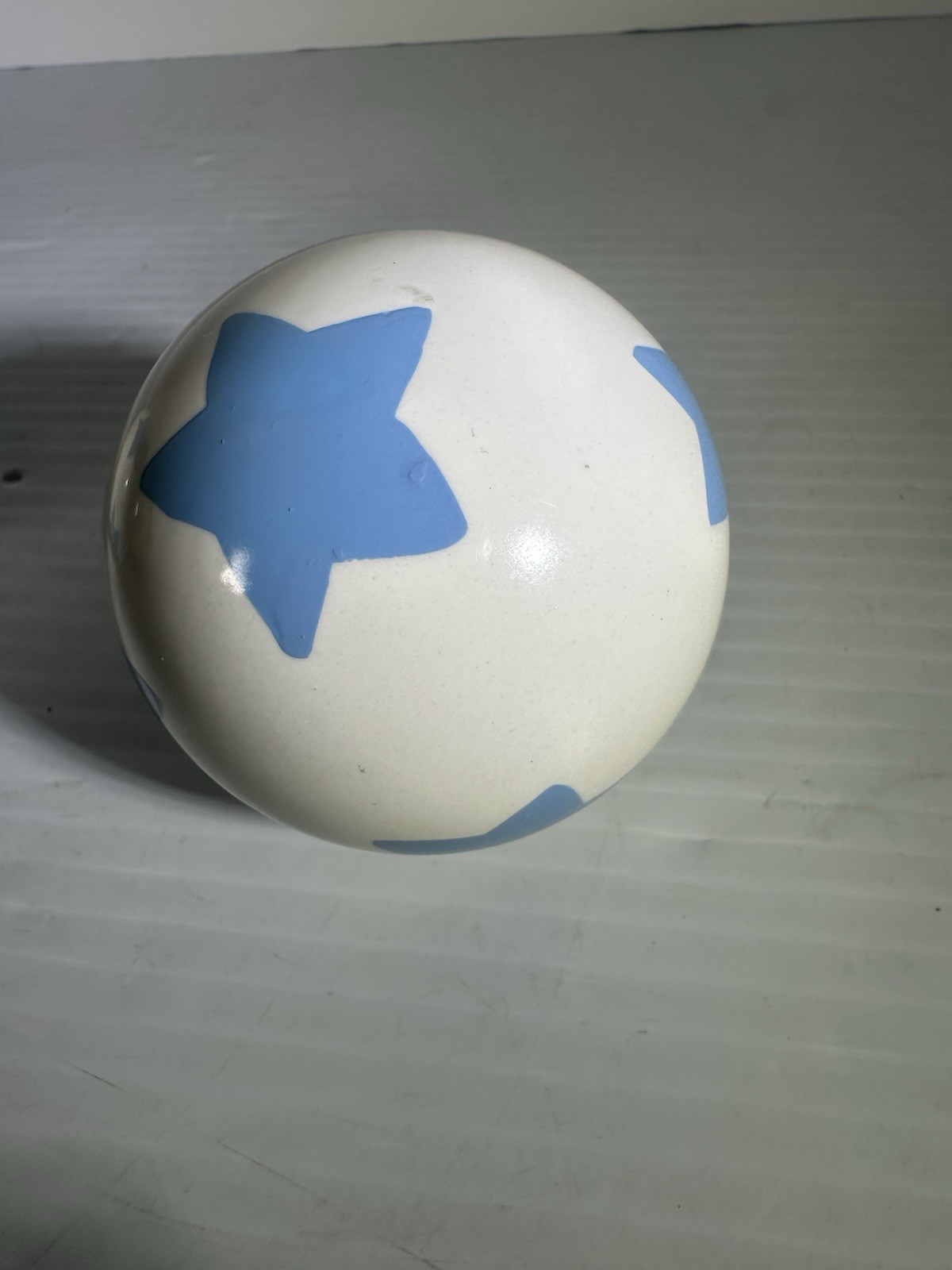 Pottery Barn Kids 2 Set Blue / White Stars Ceramic Curtain Rod Finials