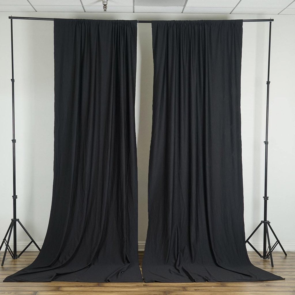 BLACK 10 x 10 ft Polyester BACKDROP CURTAINS Drapes Panels Home Decorations