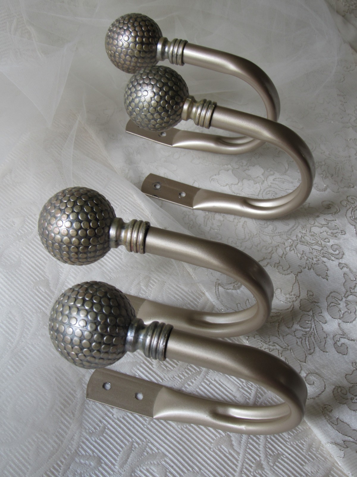 4 drapery tie-backs,metal hook tie-back,contemporary modern design,curtain hooks