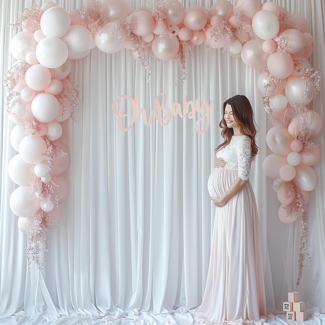 30X10Ft Wrinkle Free White Backdrop Curtain for Parties Soft Fabric Drapes Weddi