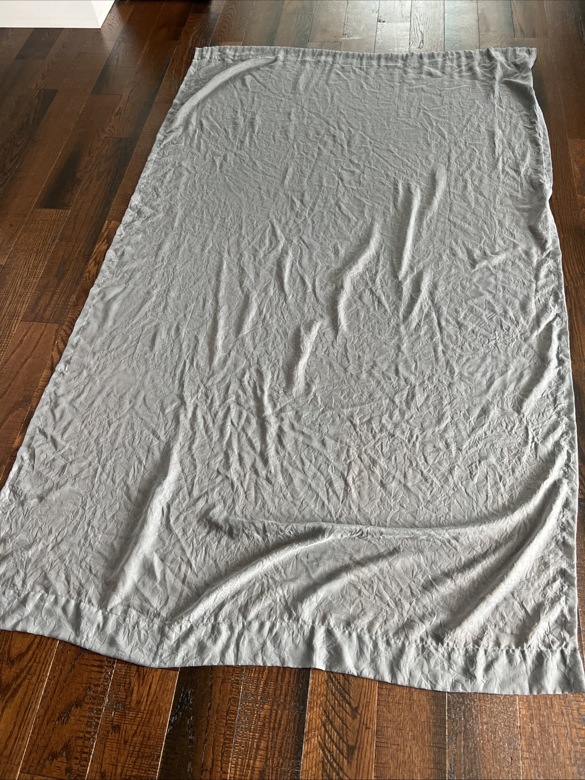 Lot of Four Sheer Panels 50 x 84 Grey Polyester Crinkle Design
