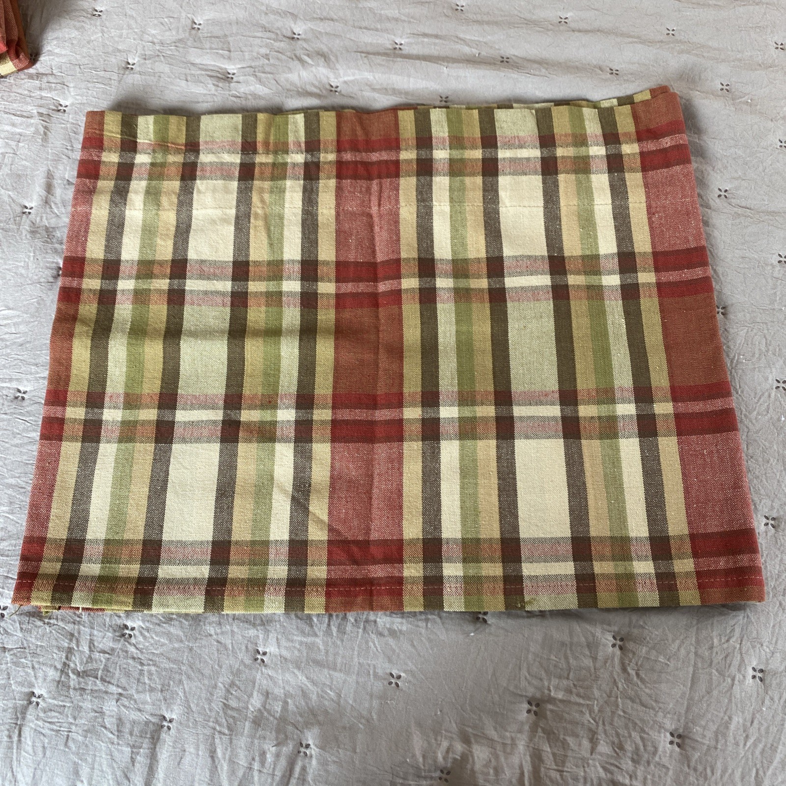 Park Designs Plaid Valance Country Primitive 14”x72” Yellow/brown/green/red