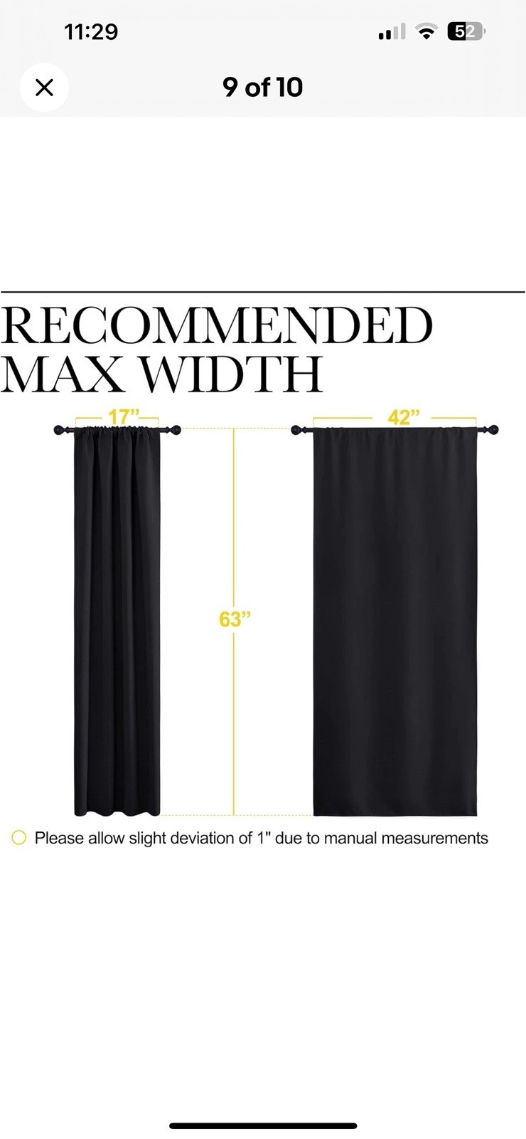 2 pack Blackout Curtains polyester 42X63 Inches Room Darkening Drapes