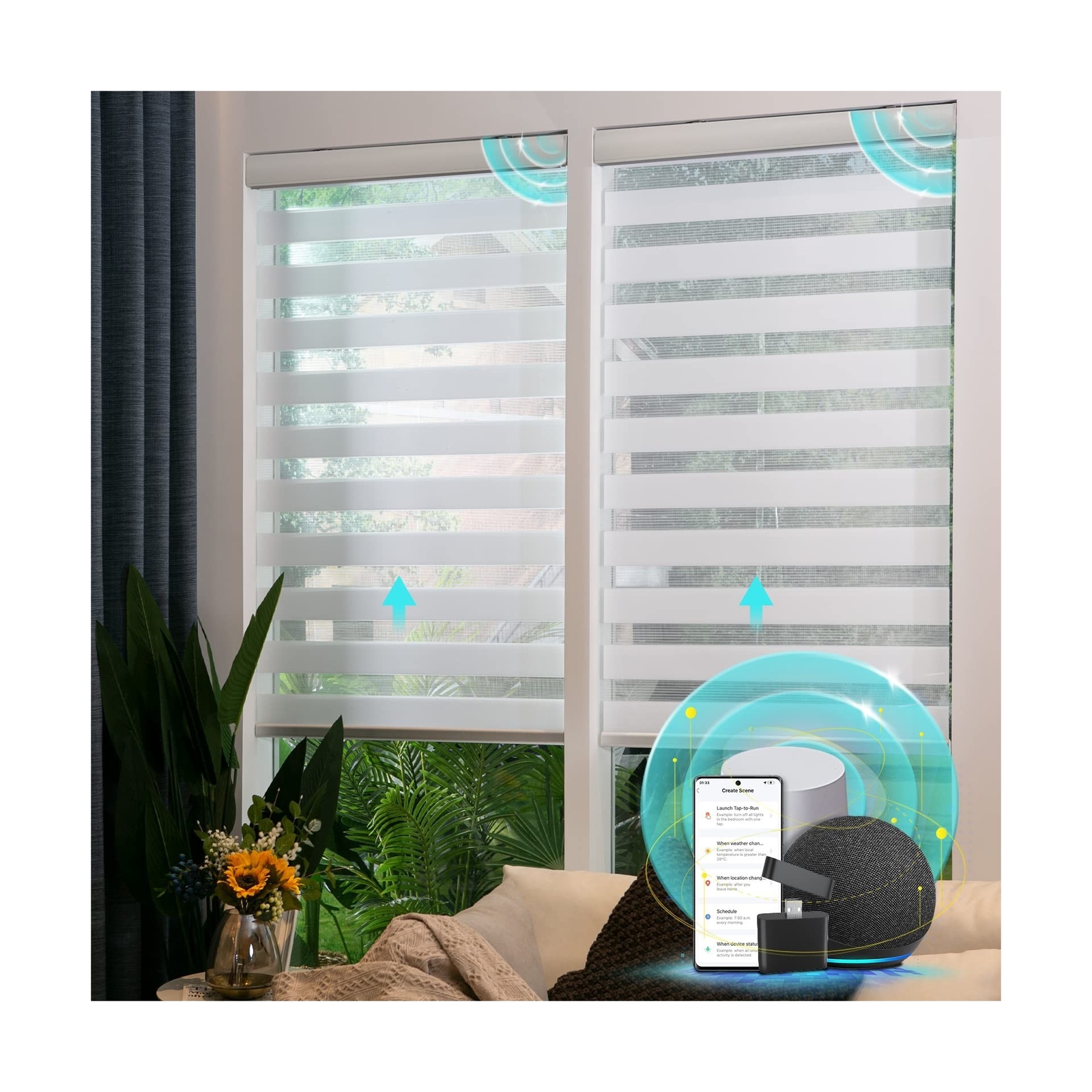 Motorized Blinds with Integral Valance Zebra Blinds Upgraded Smart Blinds Cus…