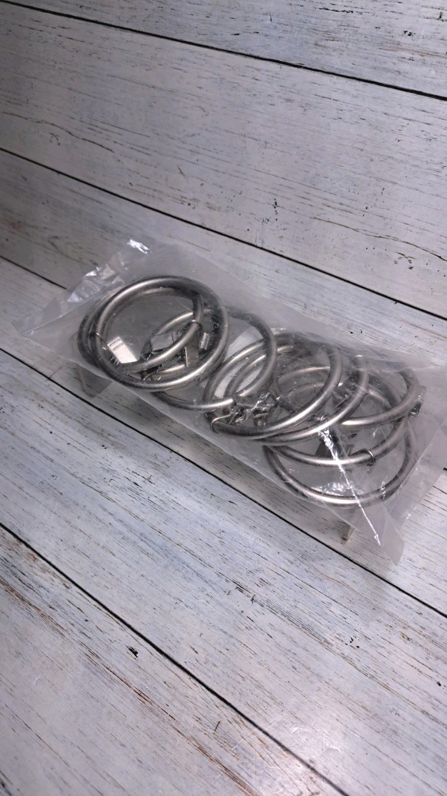 Curtain Rings with Clips Silver 55mm 10 Pack Extra Large 2 1/2 Inch Nickel Metal