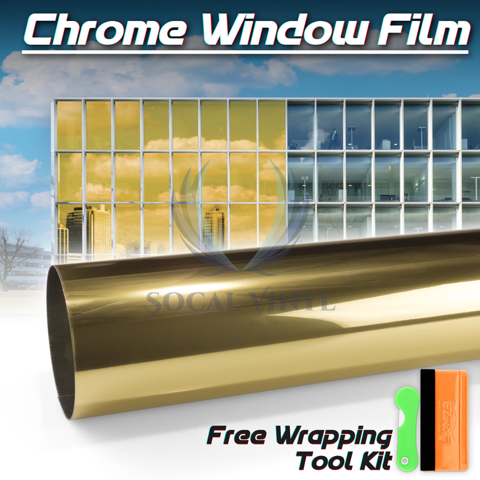 Window Tint One Way Mirror (Chrome Style ONLY) UV Heat Reflective Home Office