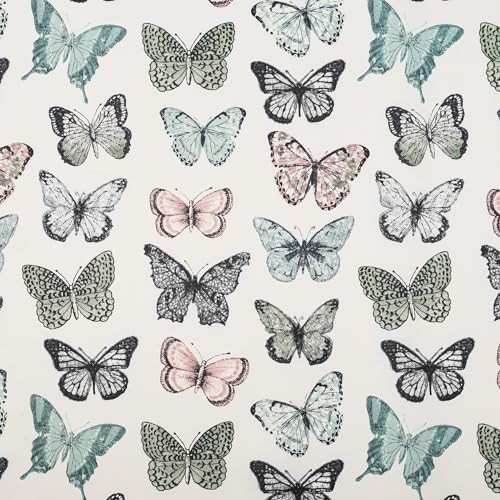 Marepesia Butterfly Print Energy Saving Rod 54″W x 63″L (Pack of 1) Blue