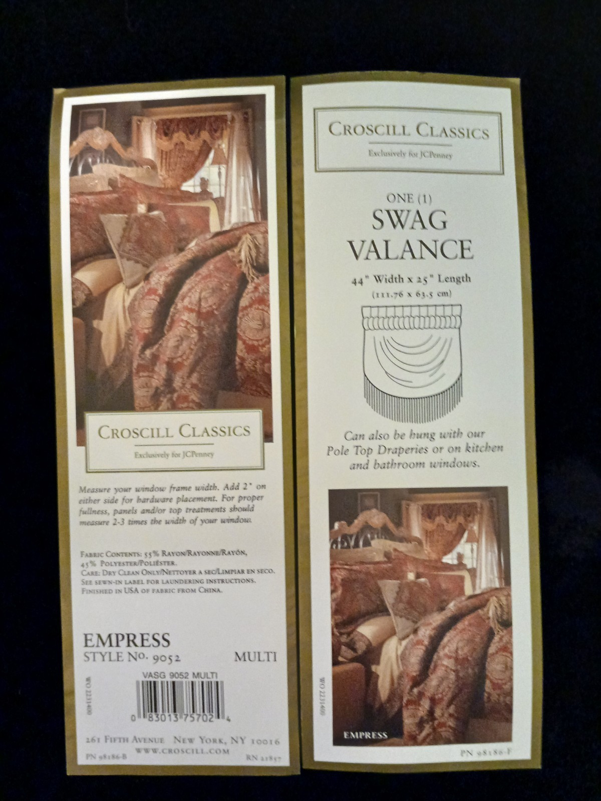 Croscill Classics EMPRESS SWAG VALANCE Red Gold Medallion Tapestry Tassels NWT